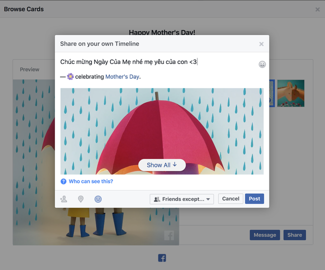 Facebook vừa cho gửi thiệp và thả triệu hoa trong Ngày Của Mẹ, bạn đã làm chưa? - Ảnh 3.