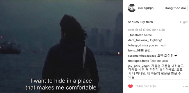 G-Dragon đăng ảnh t&acirc;m trạng tr&ecirc;n Instagram - Ảnh 1.