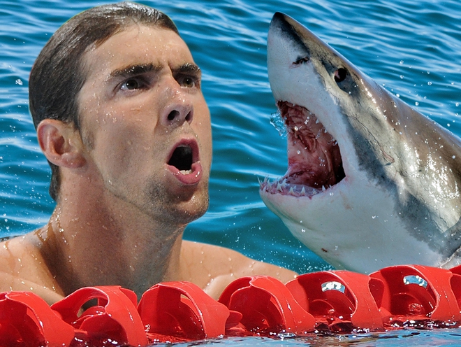 Siêu kình ngư Michael Phelps chỉ bơi kém cá mập đúng 2 giây - Ảnh 2.