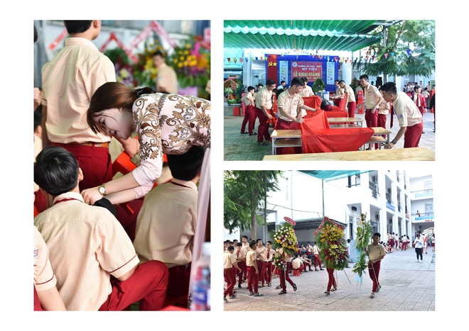 Only C, Miu Lê trở về tuổi thơ trong lễ Khai giảng trường TH-THCS-THPT Mỹ Việt - Ảnh 1.