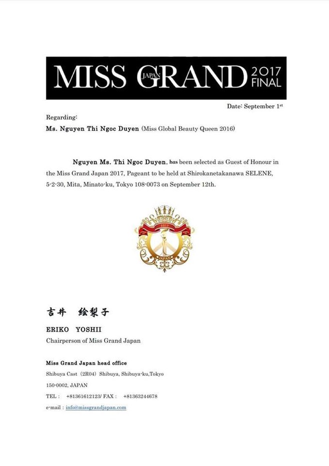Nữ hoàng sắc đẹp Ngọc Duyên lên đường sang Nhật tìm đối thủ xứng tầm với Huyền My tại Miss Grand Japan - Ảnh 1.