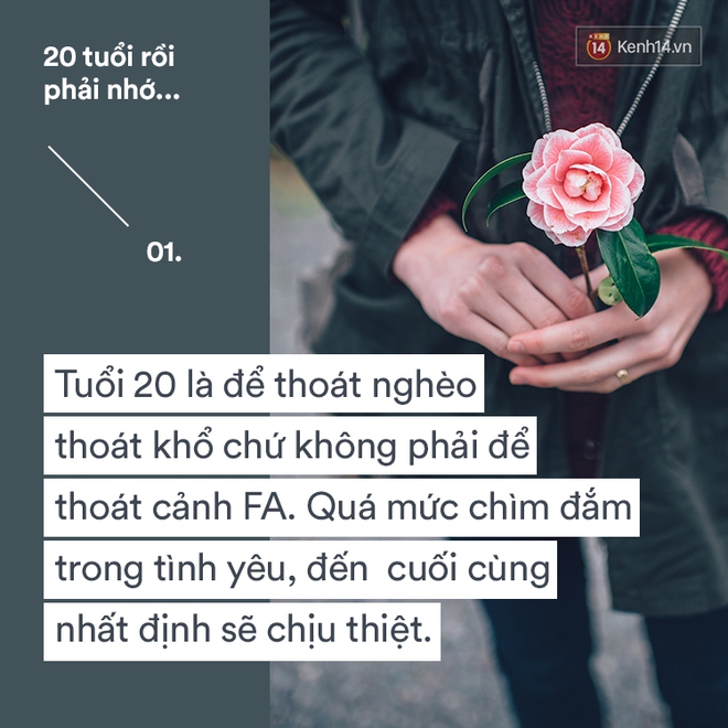 20 tuổi rồi, hãy biết thương bản thân, yêu nghiêm túc và sống chân thành - Ảnh 1.