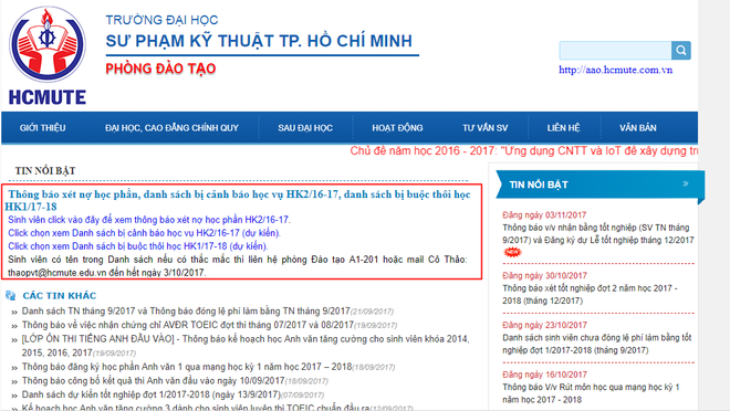 Hơn 600 sinh vi&ecirc;n trường ĐH Sư phạm Kỹ thuật TPHCM dự kiến bị cảnh c&aacute;o, buộc th&ocirc;i học do điểm k&eacute;m - Ảnh 1.