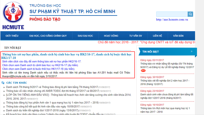 Hơn 600 sinh viên trường ĐH Sư phạm Kỹ thuật TPHCM dự kiến bị cảnh cáo, buộc thôi học do điểm kém - Ảnh 1.