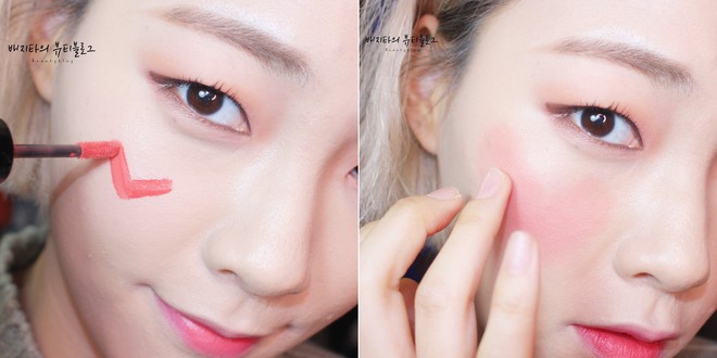 Vẽ tr&aacute;i tim để đ&aacute;nh m&aacute; hồng - B&iacute; k&iacute;p makeup si&ecirc;u đơn giản đang được con g&aacute;i H&agrave;n m&ecirc; t&iacute;t dạo gần đ&acirc;y - Ảnh 5.