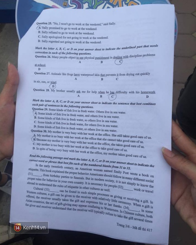 Đề thi môn Tiếng Anh kỳ thi tốt nghiệp THPT quốc gia 2017 - Ảnh 10.