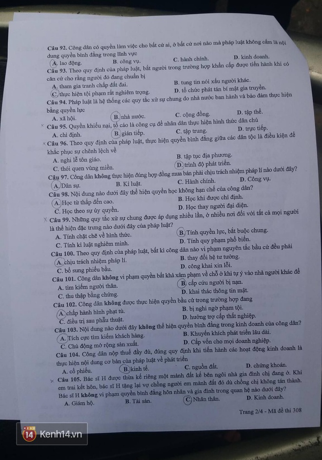 Đề thi môn Giáo dục công dân kỳ thi tốt nghiệp THPT Quốc gia 2017 - Ảnh 6.