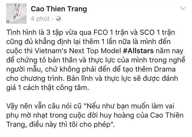 Hoa hậu Đặng Thu Thảo bất ngờ chia sẻ ủng hộ Cao Thiên Trang - Ảnh 3.