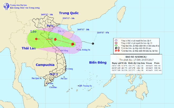 Bão số 4 giật cấp 10 hướng vào Nghệ An - Quảng Bình  - Ảnh 1.