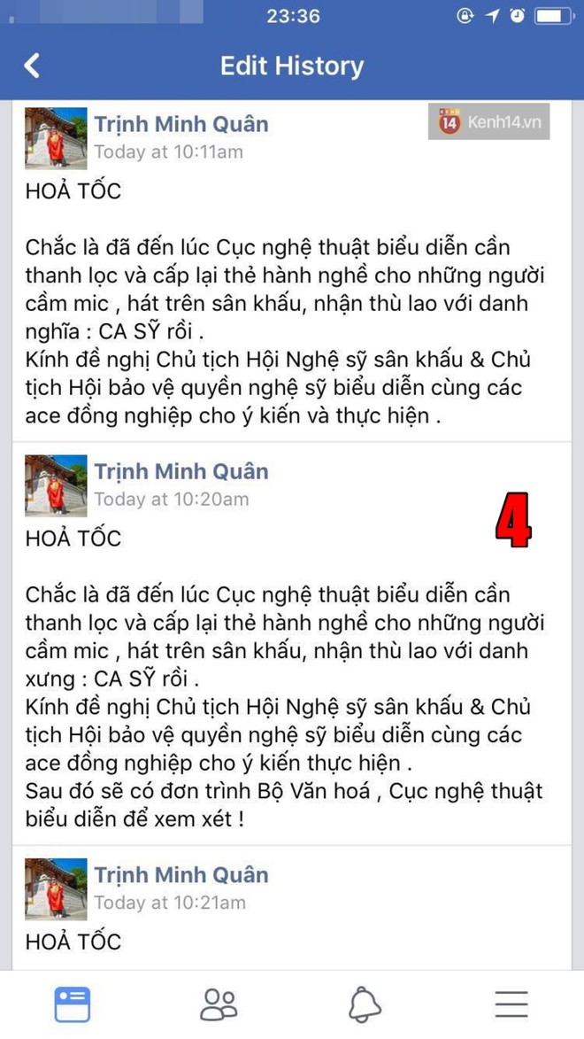 Người ta uốn lưỡi 7 lần trước khi nói, còn Minh Quân sửa hẳn MƯỜI TÁM lần khi đăng status dài 3 dòng đá xéo Chi Pu - Ảnh 3.