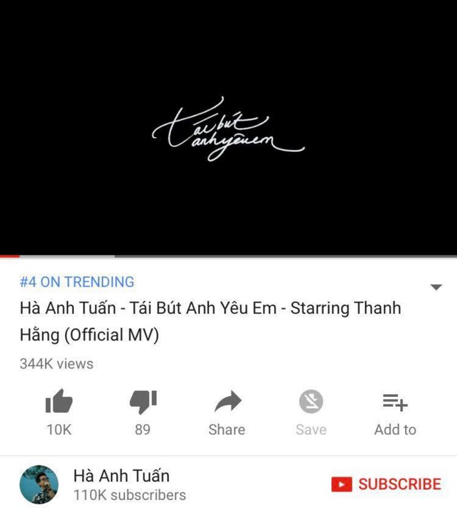 MV chuyện tình của Hà Anh Tuấn và Thanh Hằng lọt top trending Youtube sau 24 giờ ra mắt - Ảnh 1.