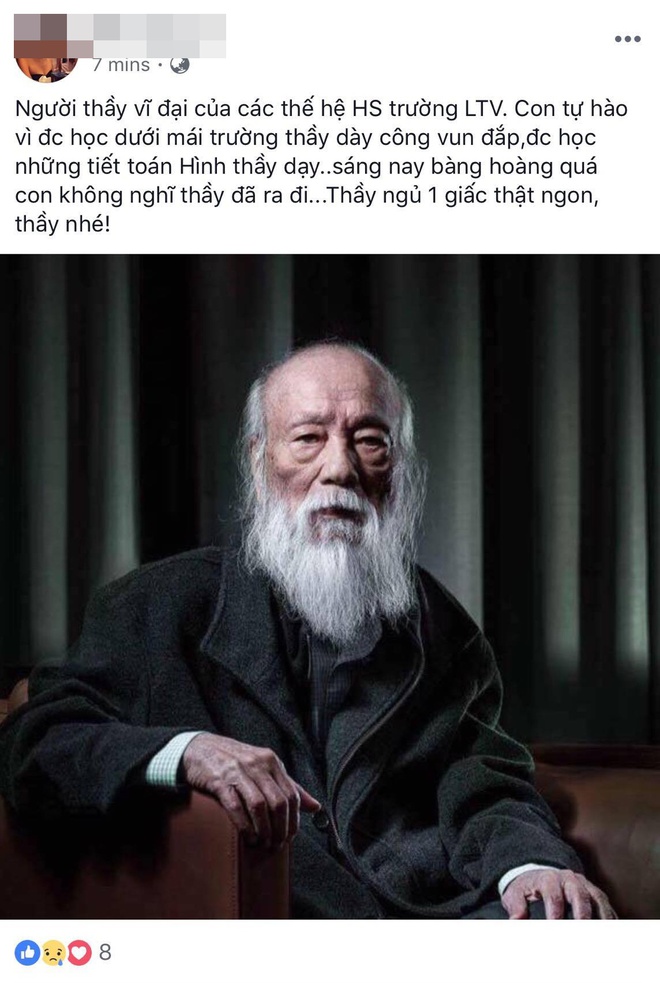 Các thế hệ học trò trường Lương Thế Vinh bày tỏ niềm thương tiếc trước sự ra đi của thầy Văn Như Cương - Ảnh 2.
