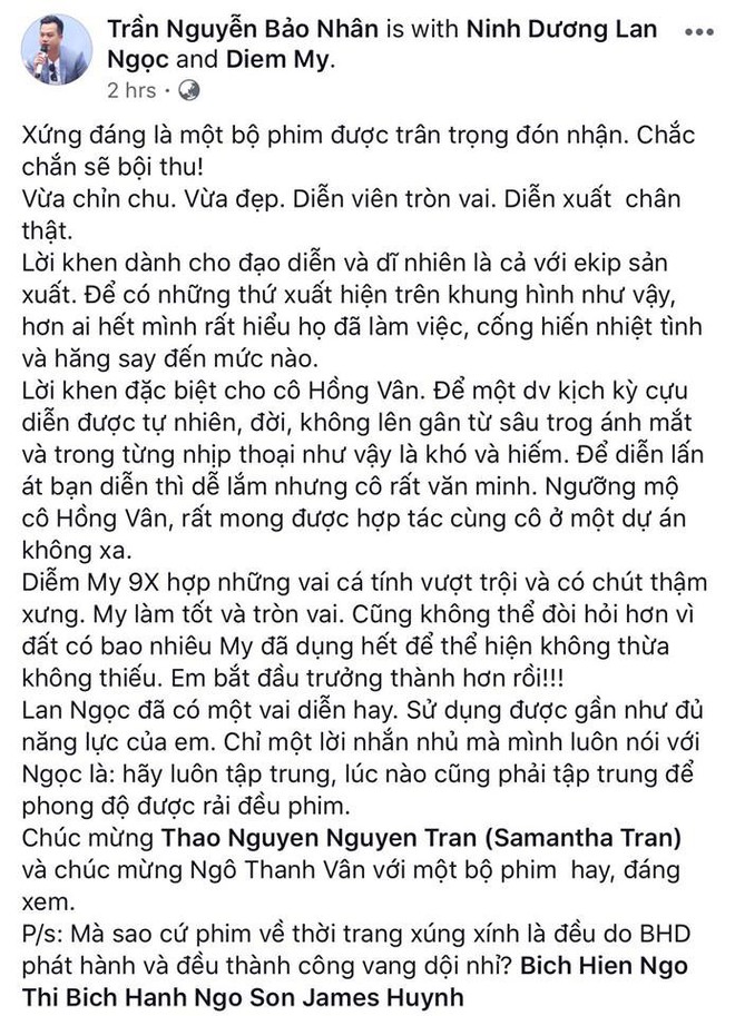 Tăng Thanh H&agrave;, Lương Mạnh Hải v&agrave; nhiều sao Việt đồng loạt khen ngợi C&ocirc; Ba S&agrave;i G&ograve;n hết lời - Ảnh 4.