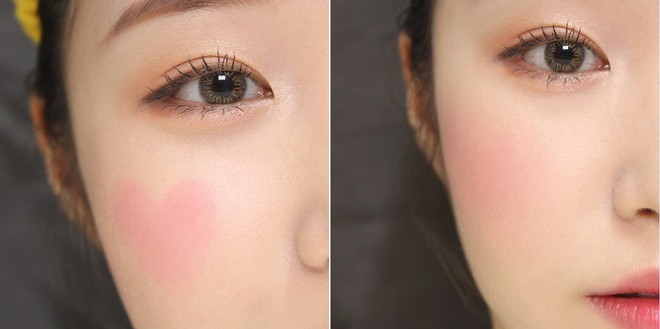 Vẽ trái tim để đánh má hồng - Bí kíp makeup siêu đơn giản đang được con gái Hàn mê tít dạo gần đây - Ảnh 3.