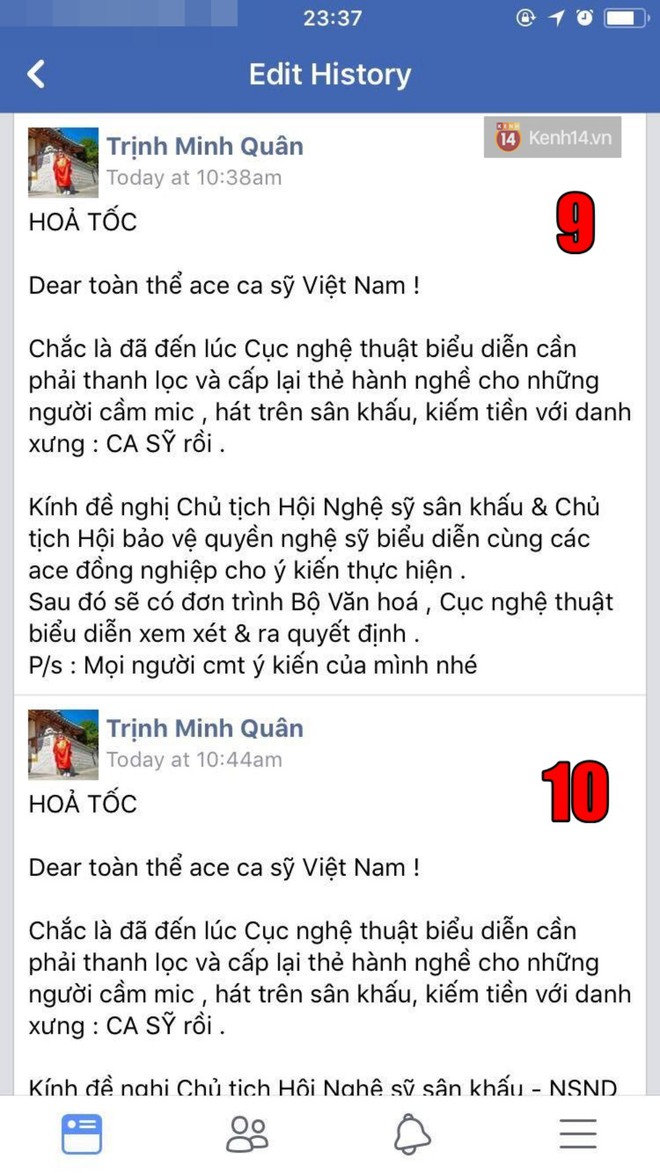 Người ta uốn lưỡi 7 lần trước khi nói, còn Minh Quân sửa hẳn MƯỜI TÁM lần khi đăng status dài 3 dòng đá xéo Chi Pu - Ảnh 6.