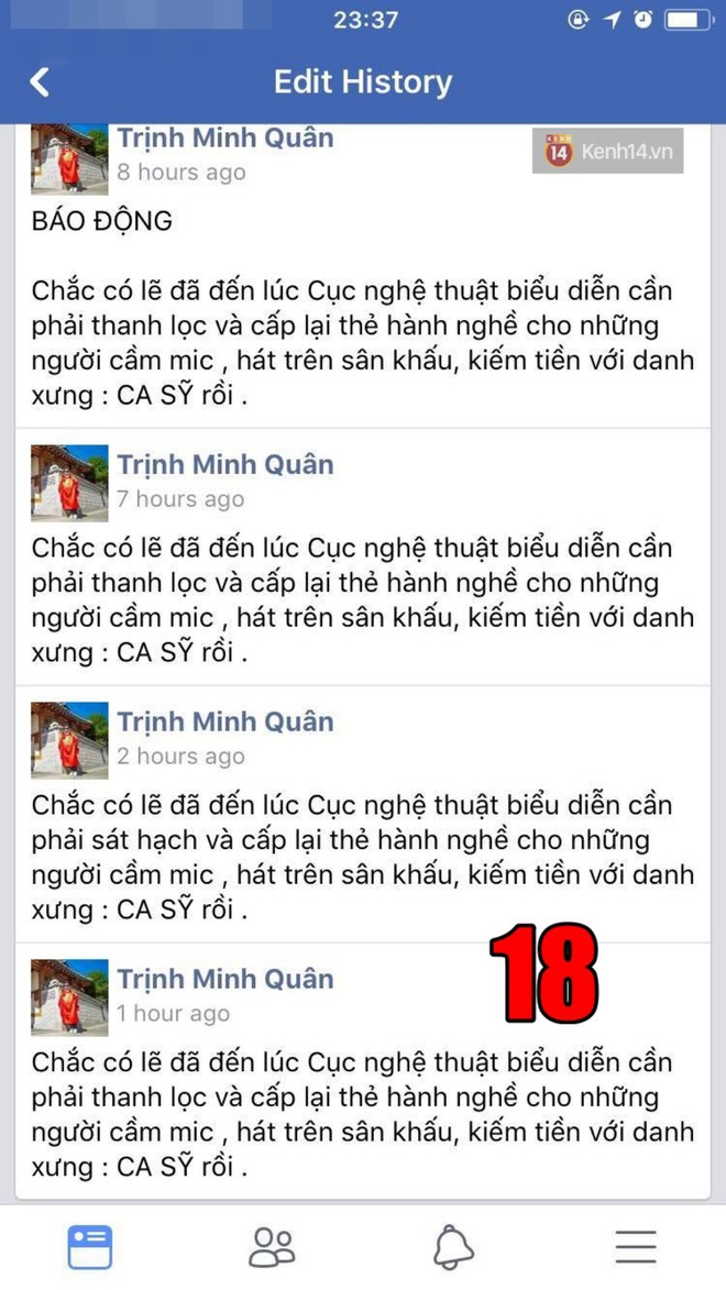 Người ta uốn lưỡi 7 lần trước khi nói, còn Minh Quân sửa hẳn MƯỜI TÁM lần khi đăng status dài 3 dòng đá xéo Chi Pu - Ảnh 10.