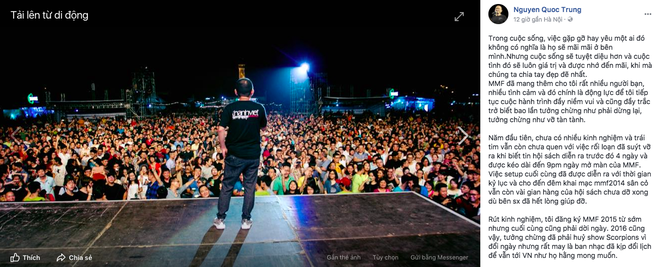 Nhạc sĩ Quốc Trung từng lỗ tới 2,5 tỷ khi làm đêm nhạc Monsoon, tuyên bố 2017 là năm cuối tổ chức tại Hoàng Thành Thăng Long - Ảnh 1.
