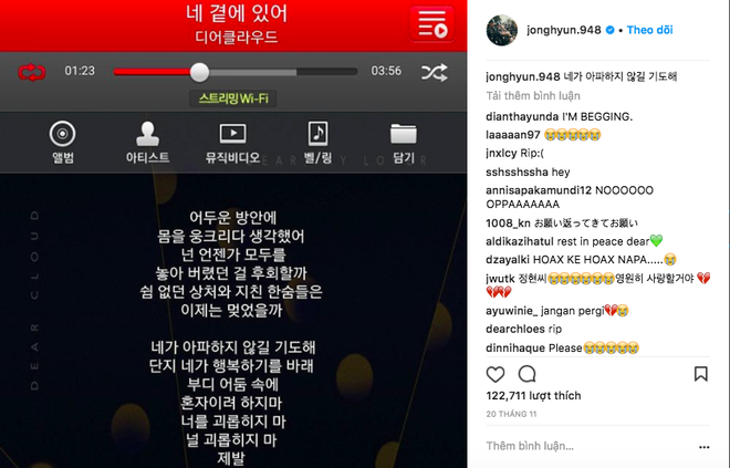 Bài đăng cuối cùng của Jonghyun (SHINee) trên Instagram vào tháng trước gây chú ý sau tin tự tử - Ảnh 2.