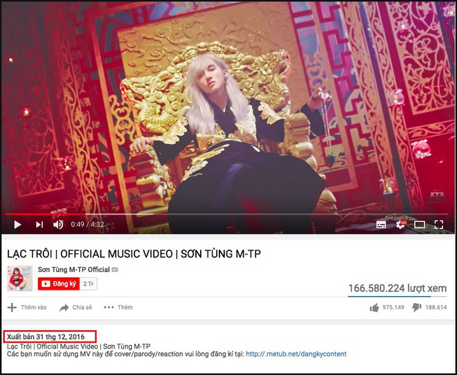 Lạc tr&ocirc;i của Sơn T&ugrave;ng kh&ocirc;ng c&oacute; trong top 10 MV Vpop hot nhất năm 2017 của Youtube v&agrave; nguy&ecirc;n do l&agrave;... - Ảnh 2.