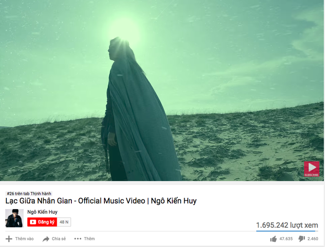 Chưa đầy 1 ng&agrave;y ra mắt, MV cổ trang của Ng&ocirc; Kiến Huy c&aacute;n mốc 1 triệu lượt xem, lọt Top Trending Youtube - Ảnh 1.