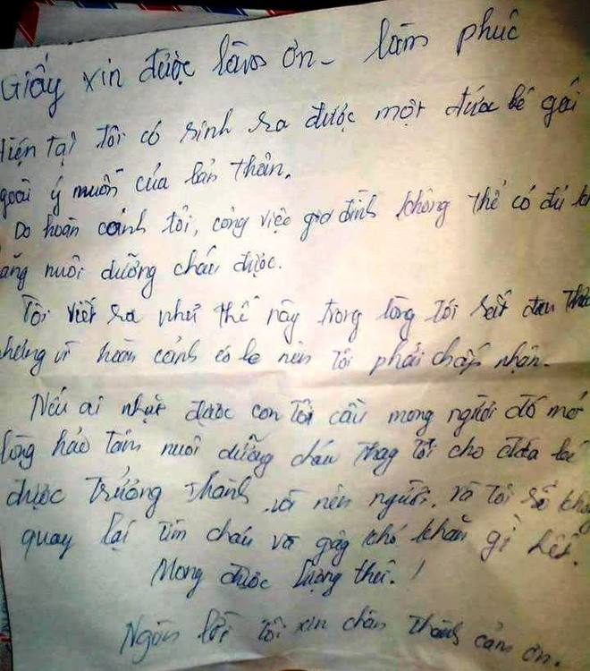 Mẹ bỏ rơi con gái 2 tháng tuổi cùng lá thư xin mọi người làm ơn làm phúc, nhiều gia đình mong được nhận nuôi - Ảnh 3.