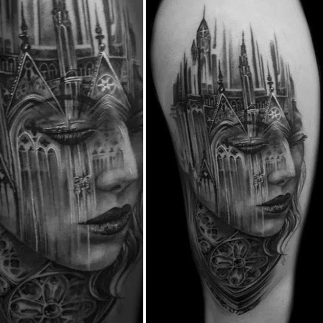 50 Mẫu Hình Xăm Thánh Đường Cho Nam  Church Ink Ideas