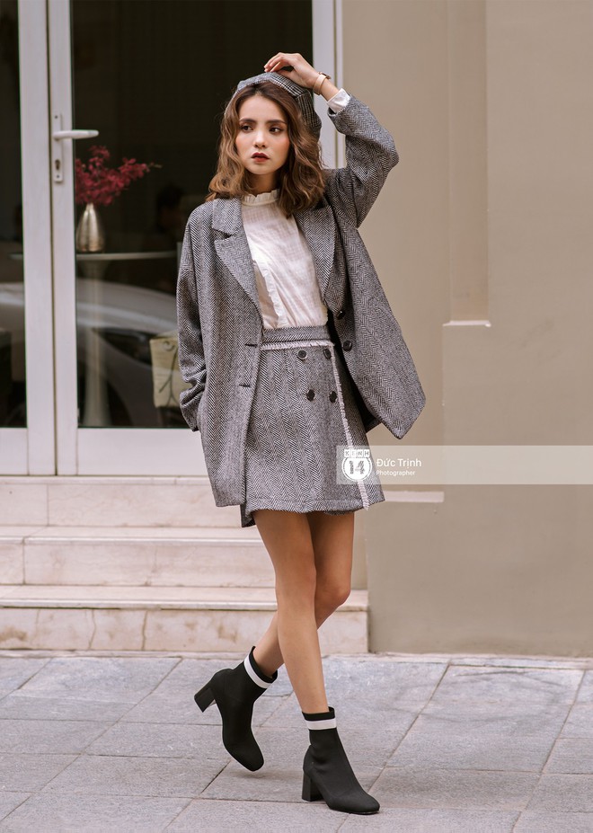 Street style 2 miền: biker jacket, m&agrave;u đỏ v&agrave; ch&acirc;n v&aacute;y mini l&agrave; 3 thần ch&uacute; trong từ điển mix đồ của giới trẻ - Ảnh 9.