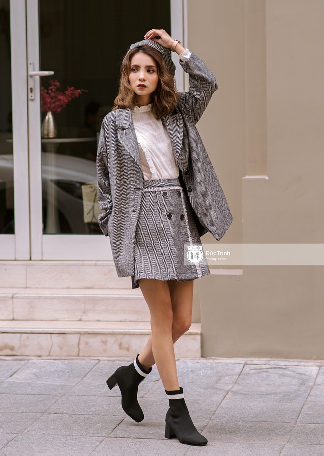 Street style 2 miền: biker jacket, màu đỏ và chân váy mini là 3 thần chú trong từ điển mix đồ của giới trẻ - Ảnh 9.