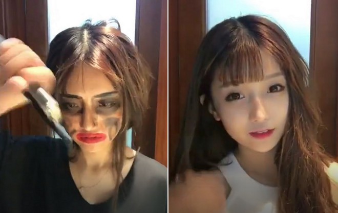 Lột xác từ xấu thành xinh trong 16s: Loạt clip của các hot girl Trung Quốc đang càn quét khắp Facebook - Ảnh 8.