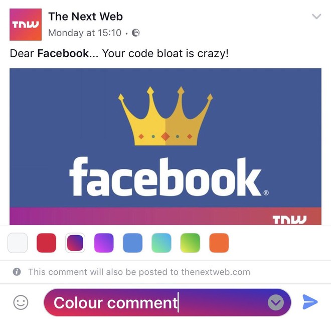 Facebook vừa cho ph&eacute;p người d&ugrave;ng viết comment với ph&ocirc;ng nền sặc sỡ, bạn đ&atilde; c&oacute; chưa? - Ảnh 1.