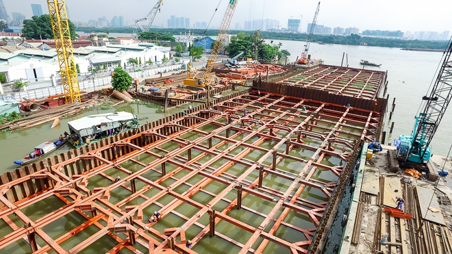 Nhìn từ trên cao công trình chống ngập 10.000 tỷ đang dần thành hình ở Sài Gòn - Ảnh 17.