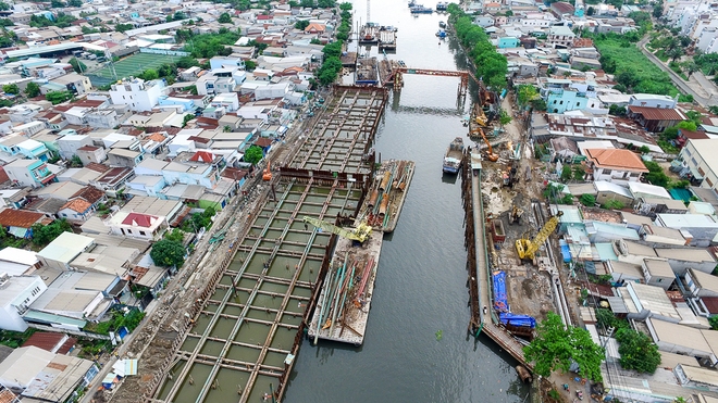 Nhìn từ trên cao công trình chống ngập 10.000 tỷ đang dần thành hình ở Sài Gòn - Ảnh 12.