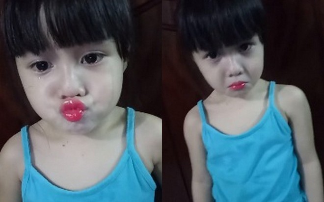 M&agrave;n l&yacute; sự cực y&ecirc;u của c&ocirc; b&eacute; bị mẹ bắt quả tang tự trang điểm để về nh&agrave; ngoại cho... đẹp - Ảnh 2.