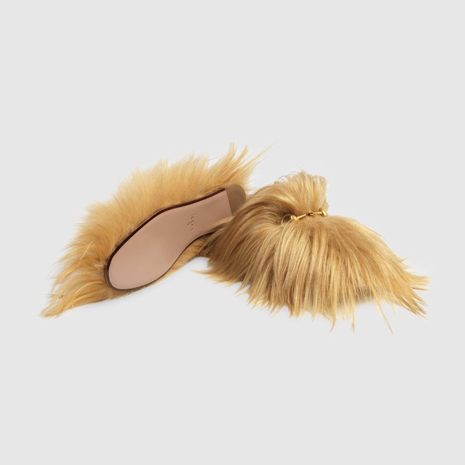 gucci horse hair slippers