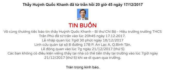 Hình ảnh xúc động: Hàng nghìn HS trường Trần Phú TP.HCM cuối đầu vĩnh biệt thầy hiệu trưởng đột ngột qua đời - Ảnh 1.