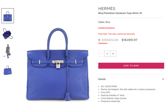 Lần đầu tiên túi Hermes Birkin và Kelly được bán giảm giá, mà lại còn giảm hẳn 0.03 USD! - Ảnh 3. Lần đầu tiên túi Hermes Birkin và Kelly được bán giảm giá, mà lại còn giảm hẳn 0.03 USD! - Ảnh 3.