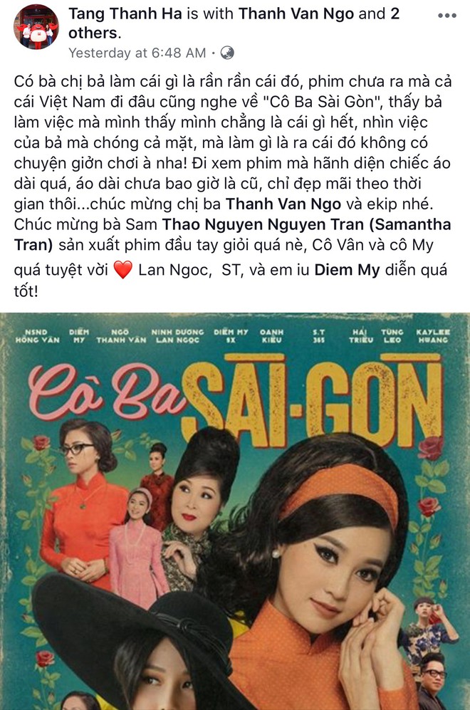Tăng Thanh Hà, Lương Mạnh Hải và nhiều sao Việt đồng loạt khen ngợi Cô Ba Sài Gòn hết lời - Ảnh 2.
