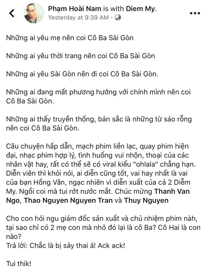 Tăng Thanh Hà, Lương Mạnh Hải và nhiều sao Việt đồng loạt khen ngợi Cô Ba Sài Gòn hết lời - Ảnh 17.