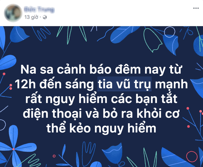 Ăn theo bão Tembin, trò bịp bợm tia vũ trụ lan truyền trên Facebook - Ảnh 1.