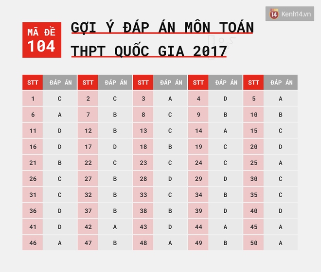 HOT: Gợi ý đáp án môn Toán kỳ thi tốt nghiệp THPT Quốc gia 2017 - Ảnh 21.