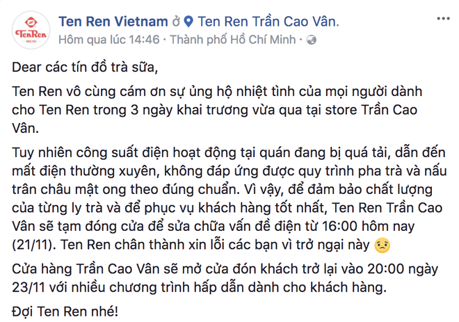 Tạm đóng cửa sau vài ngày khai trương, những người đầu tiên xếp hàng uống Ten Ren nói gì? - Ảnh 1.