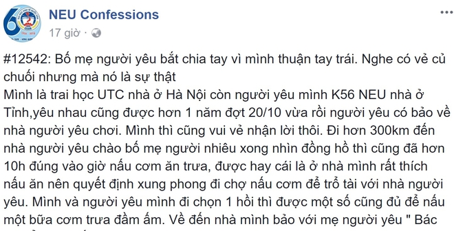 Đảm đang, nấu ăn ngon, chàng trai vẫn bị mẹ bạn gái ép chia tay vì thuận tay trái - Ảnh 1.