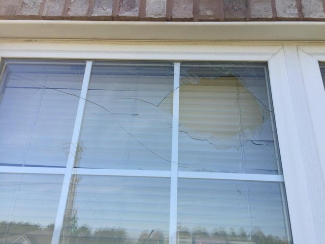 Bạn gái Mayweather bị fan McGregor ném gạch vỡ cửa sổ - Ảnh 2.