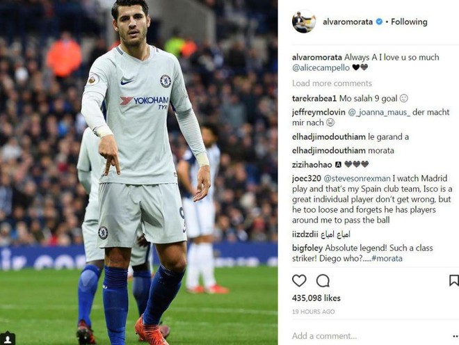 Morata gửi tình yêu đến vợ mới cưới qua cách ăn mừng bàn thắng - Ảnh 1.