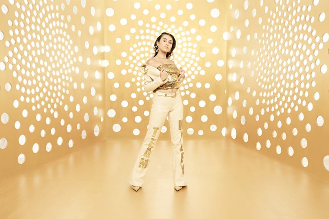 Kh&ocirc;ng c&ograve;n l&egrave; lưỡi, gắn b&ocirc;ng khắp người, Miley Cyrus đ&atilde; b&aacute;nh b&egrave;o sang chảnh trong loạt ảnh The Voice - Ảnh 4.