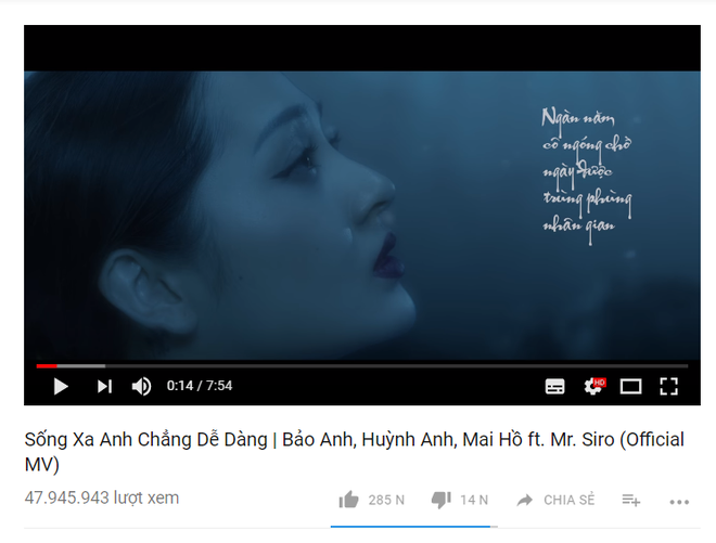 10 MV Vpop ra mắt trong năm 2017 giữ ng&ocirc;i vương về lượt xem tr&ecirc;n Youtube - Ảnh 19.