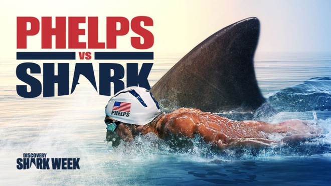 Si&ecirc;u k&igrave;nh ngư Michael Phelps tập bơi c&aacute;ch bầy c&aacute; mập chỉ 8 m&eacute;t - Ảnh 1.