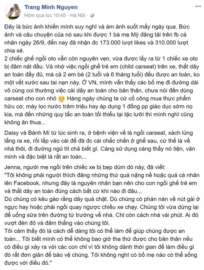 Câu chuyện 2 em bé an toàn trong chiếc xe bẹp dúm: Dành thêm 2 phút cho con để không phải hối hận cả đời - Ảnh 2.