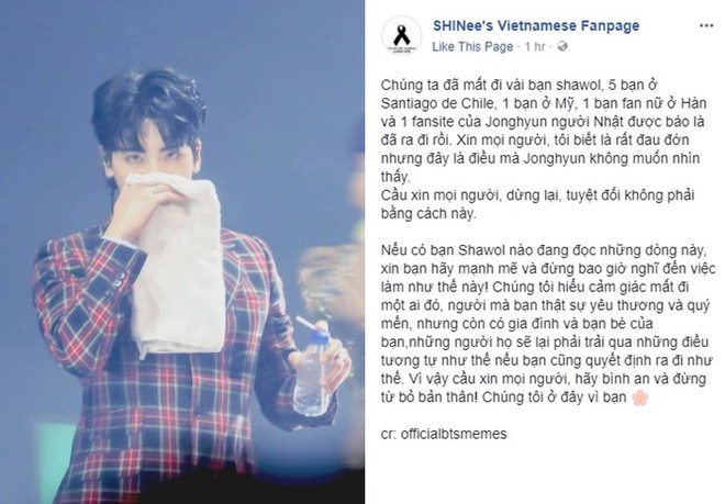 Cộng đồng fan SHINee xôn xao tin người hâm mộ khắp thế giới tìm đến cái chết sau khi nghe tin buồn của Jonghyun - Ảnh 1.