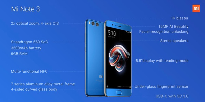 Xiaomi Mi Note 3 chính thức ra mắt: camera selfie AI 16 MP, Snapdragon 660, 6 GB RAM, mở khoá bằng khuôn mặt - Ảnh 6.